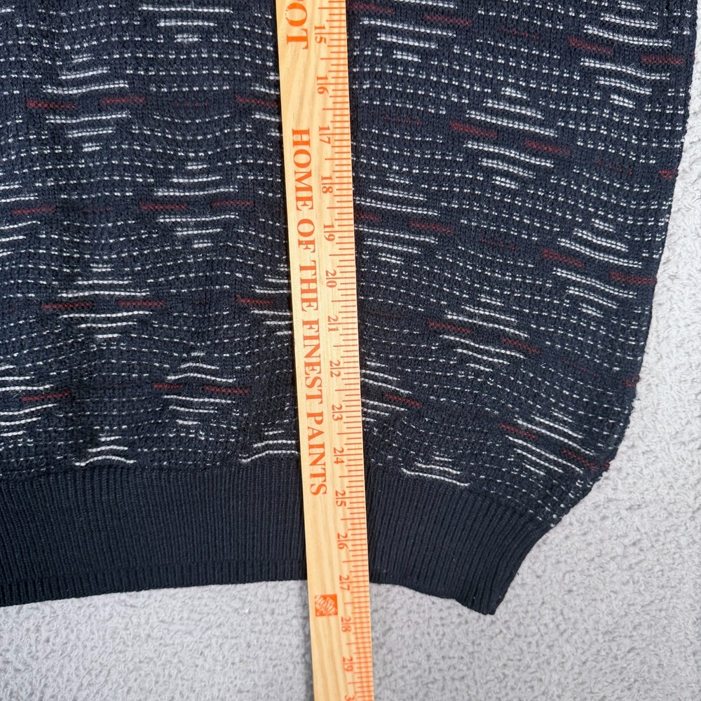 Vtg Expressions Sweater Mens XL Blue Geometric Texture Crewneck Pullover Grandpa - Picture 3 of 6